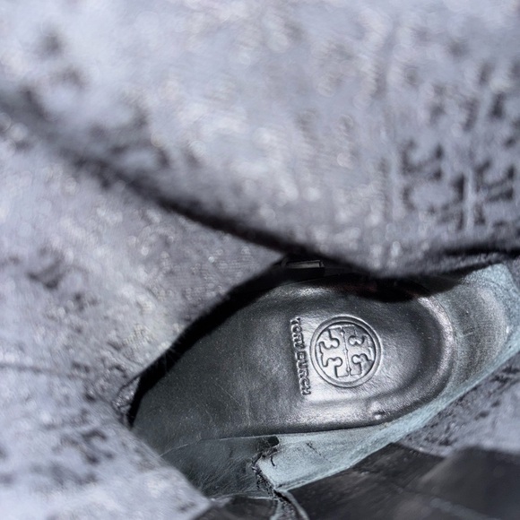 Tory Burch Rosalie Quilted Riding Boots Black Women’s 7.5 - Picture 9 of 10